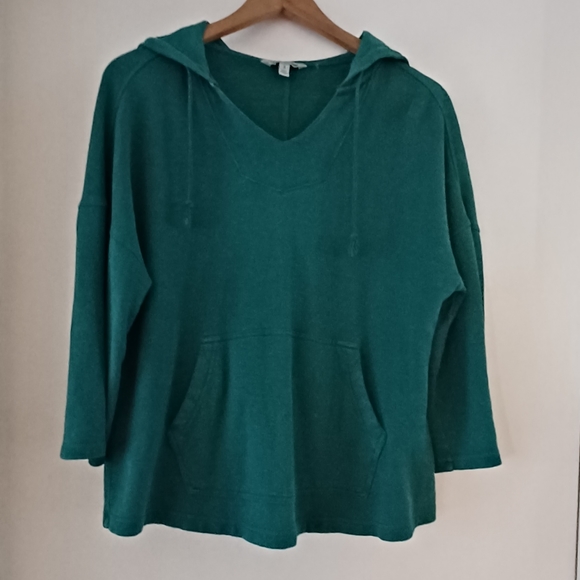 Toad&Co Tops - Toad&Co Epiq Poncho hoodie hemp cotton green